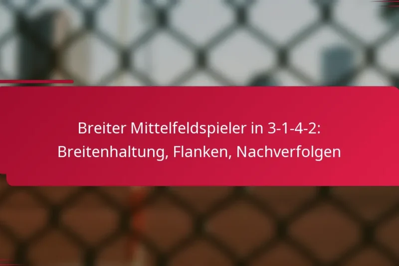 Breiter Mittelfeldspieler in 3-1-4-2: Breitenhaltung, Flanken, Nachverfolgen