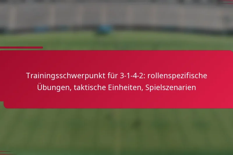 Trainingsschwerpunkt für 3-1-4-2: rollenspezifische Übungen, taktische Einheiten, Spielszenarien