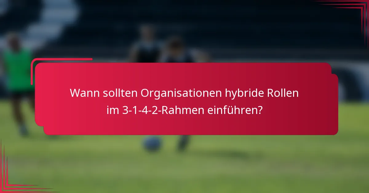 Wann sollten Organisationen hybride Rollen im 3-1-4-2-Rahmen einführen?