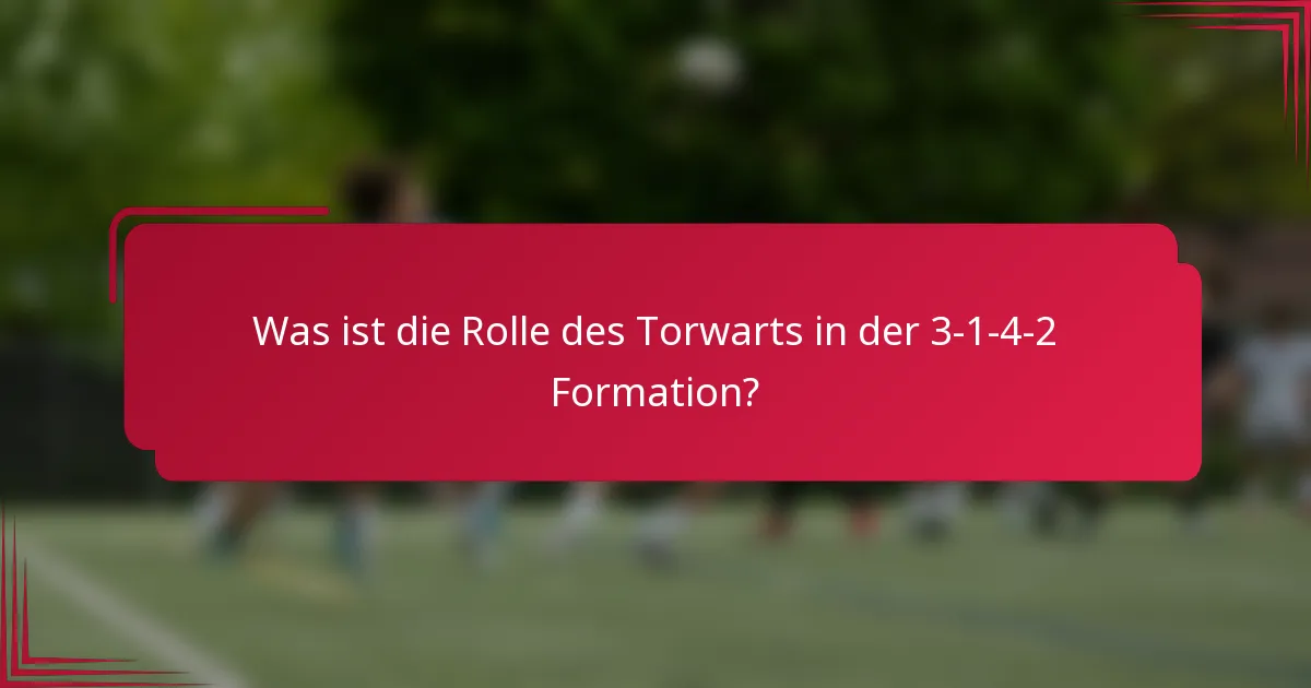 Was ist die Rolle des Torwarts in der 3-1-4-2 Formation?