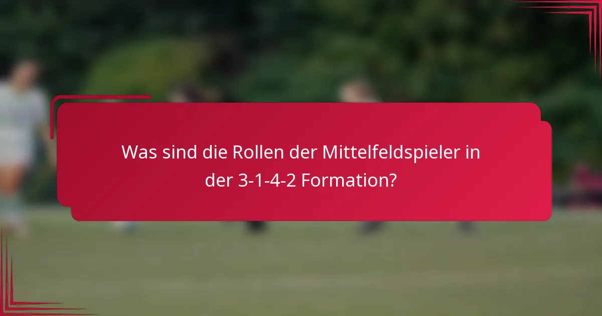 Was sind die Rollen der Mittelfeldspieler in der 3-1-4-2 Formation?