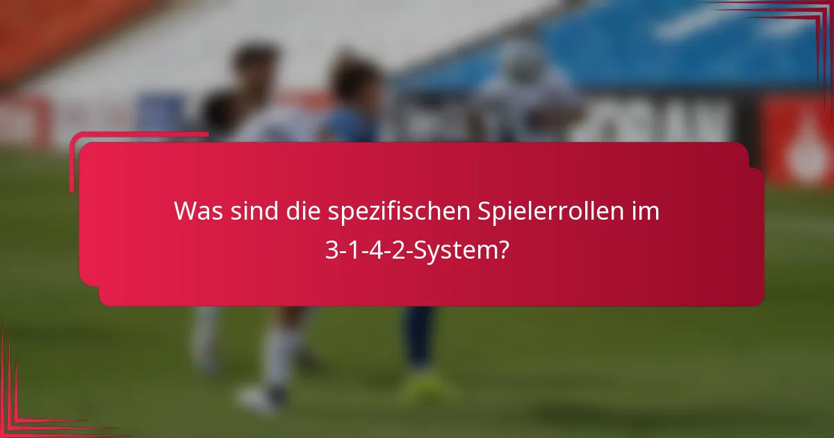 Was sind die spezifischen Spielerrollen im 3-1-4-2-System?
