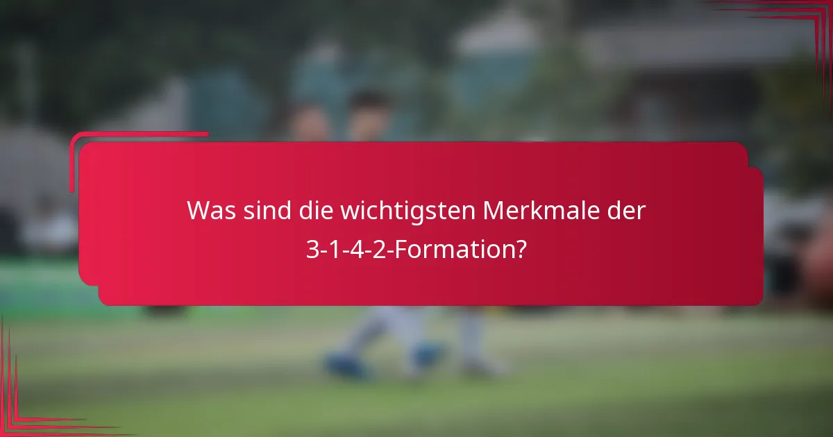 Was sind die wichtigsten Merkmale der 3-1-4-2-Formation?