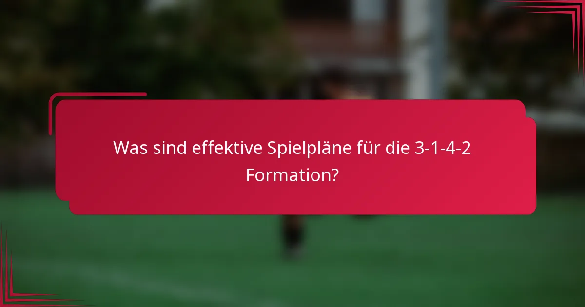 Was sind effektive Spielpläne für die 3-1-4-2 Formation?