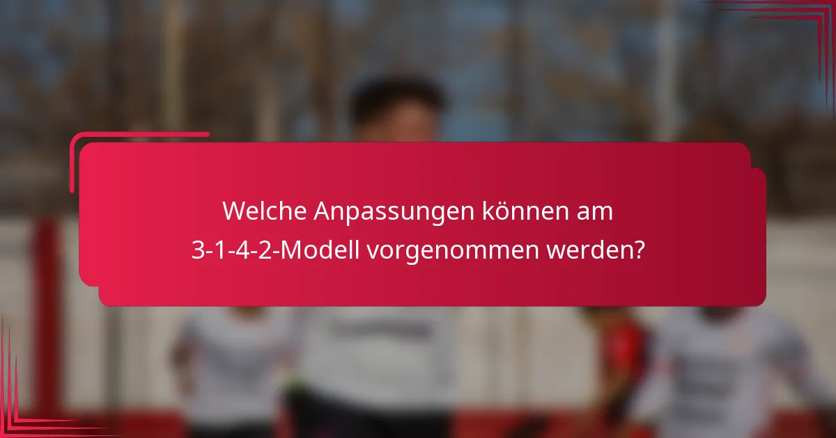 Welche Anpassungen können am 3-1-4-2-Modell vorgenommen werden?