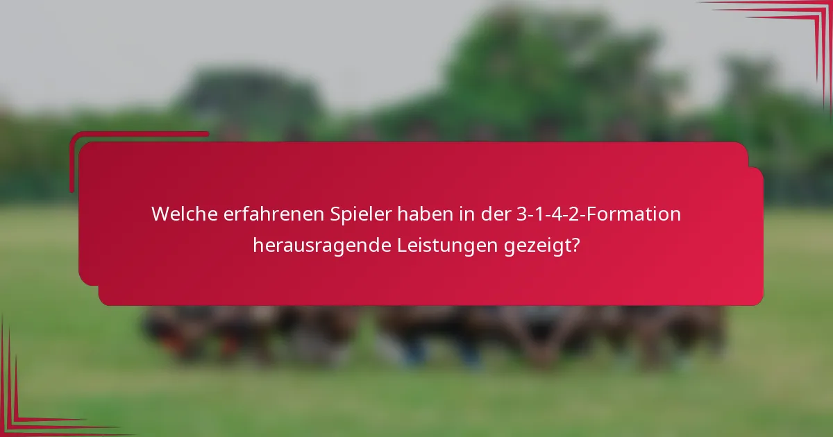 Welche erfahrenen Spieler haben in der 3-1-4-2-Formation herausragende Leistungen gezeigt?