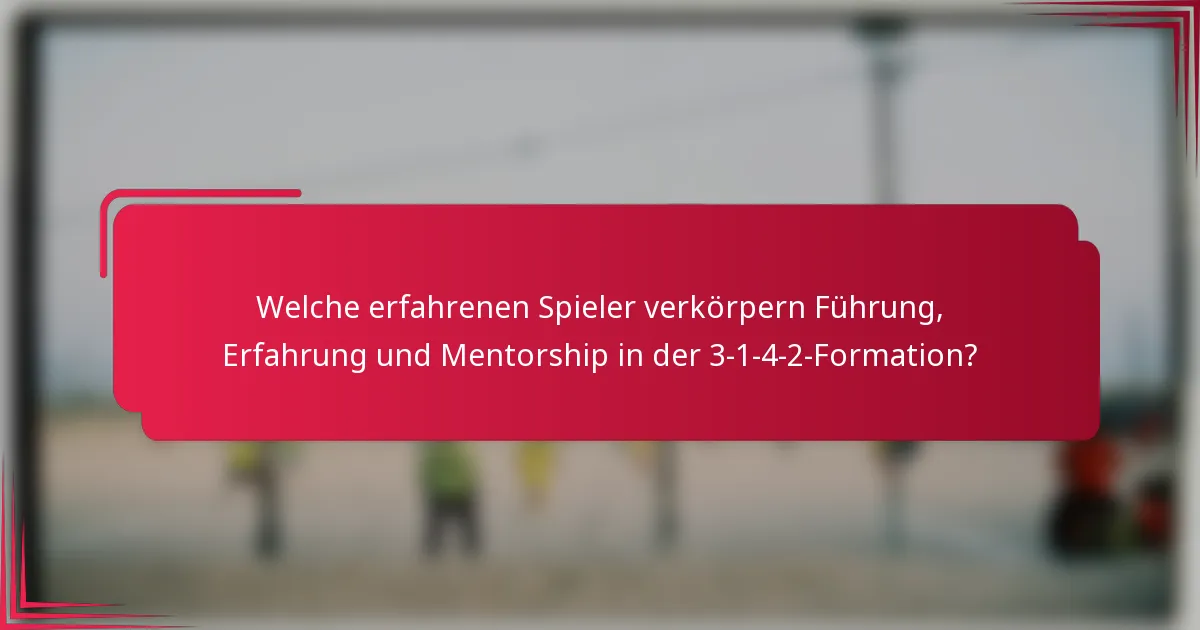 Welche erfahrenen Spieler verkörpern Führung, Erfahrung und Mentorship in der 3-1-4-2-Formation?