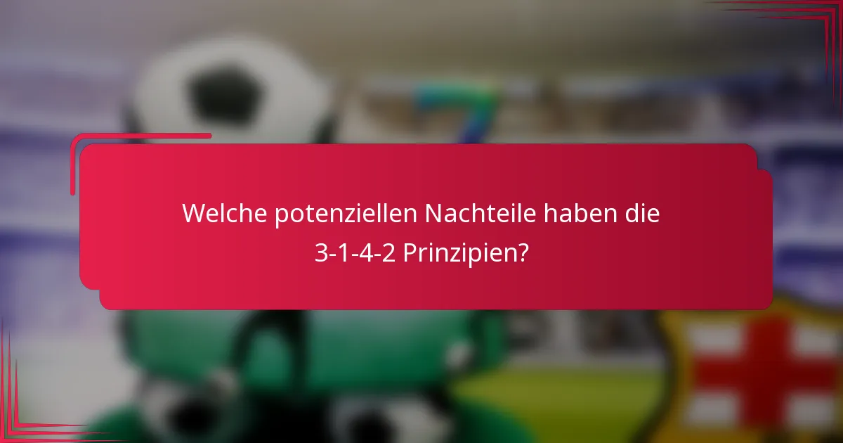 Welche potenziellen Nachteile haben die 3-1-4-2 Prinzipien?