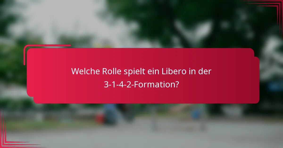 Welche Rolle spielt ein Libero in der 3-1-4-2-Formation?