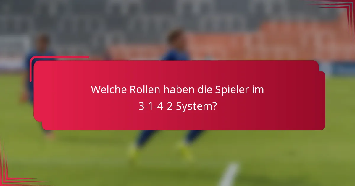 Welche Rollen haben die Spieler im 3-1-4-2-System?
