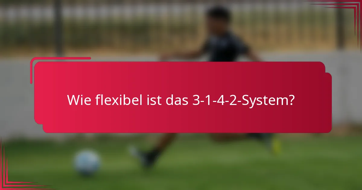 Wie flexibel ist das 3-1-4-2-System?