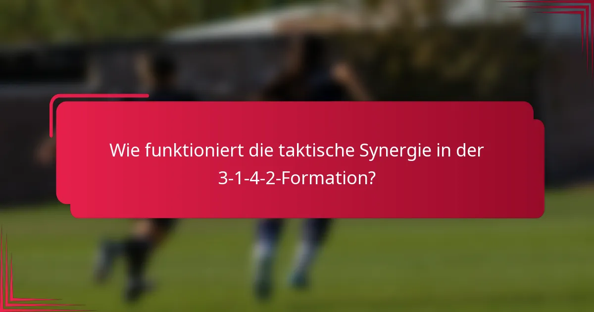 Wie funktioniert die taktische Synergie in der 3-1-4-2-Formation?