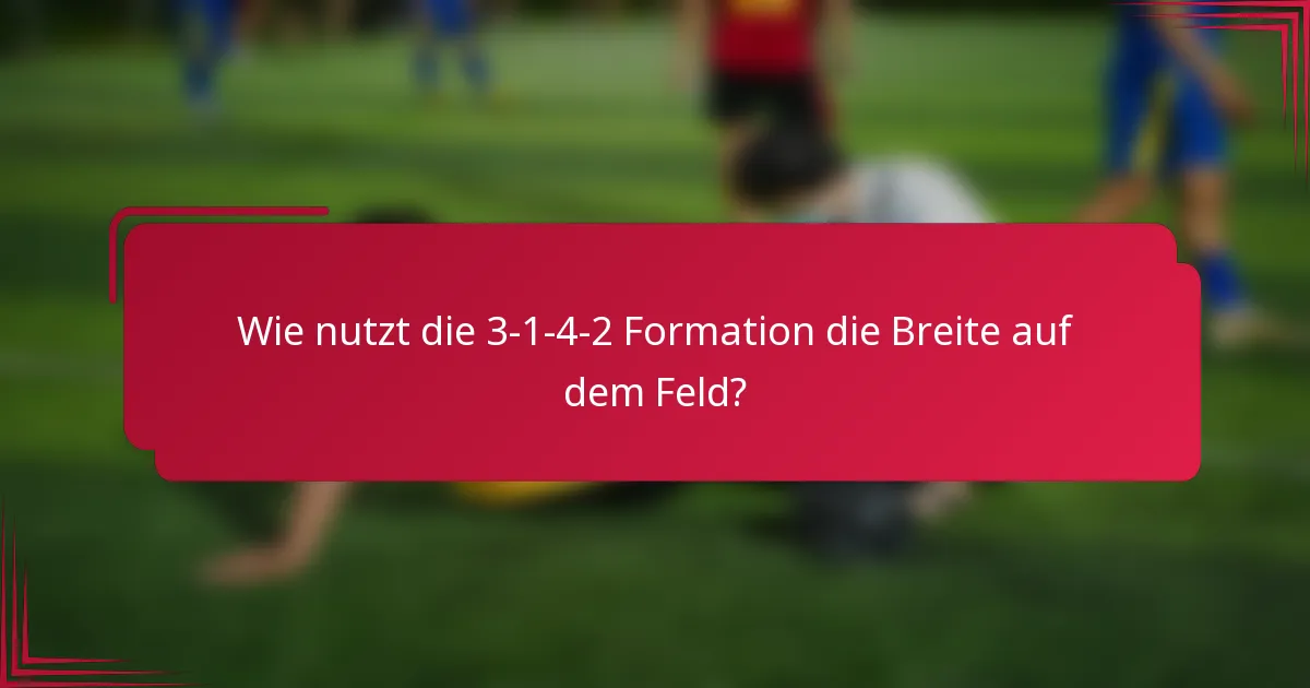 Wie nutzt die 3-1-4-2 Formation die Breite auf dem Feld?