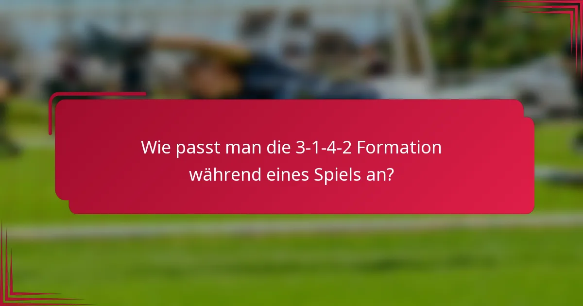 Wie passt man die 3-1-4-2 Formation während eines Spiels an?