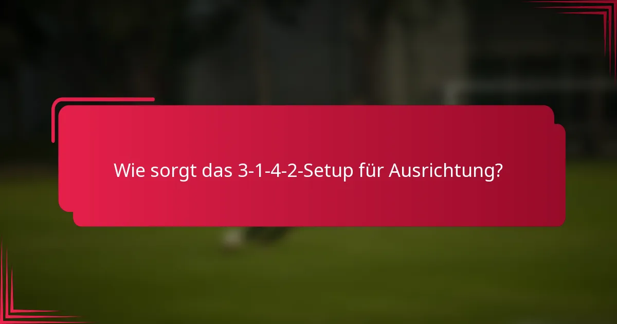 Wie sorgt das 3-1-4-2-Setup für Ausrichtung?