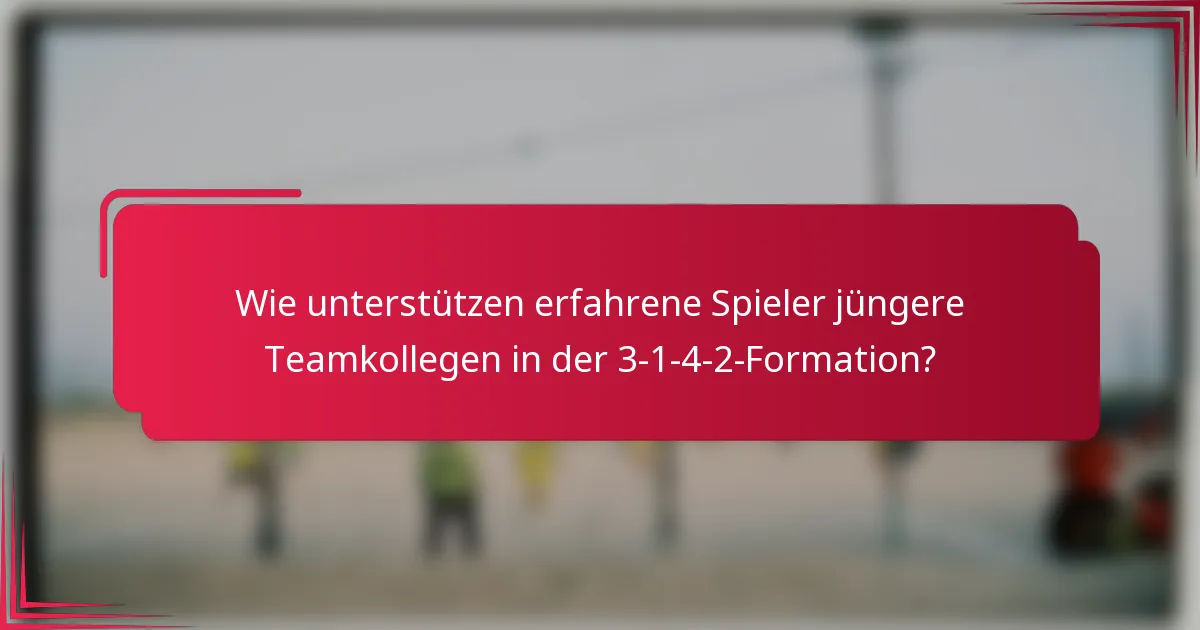 Wie unterstützen erfahrene Spieler jüngere Teamkollegen in der 3-1-4-2-Formation?