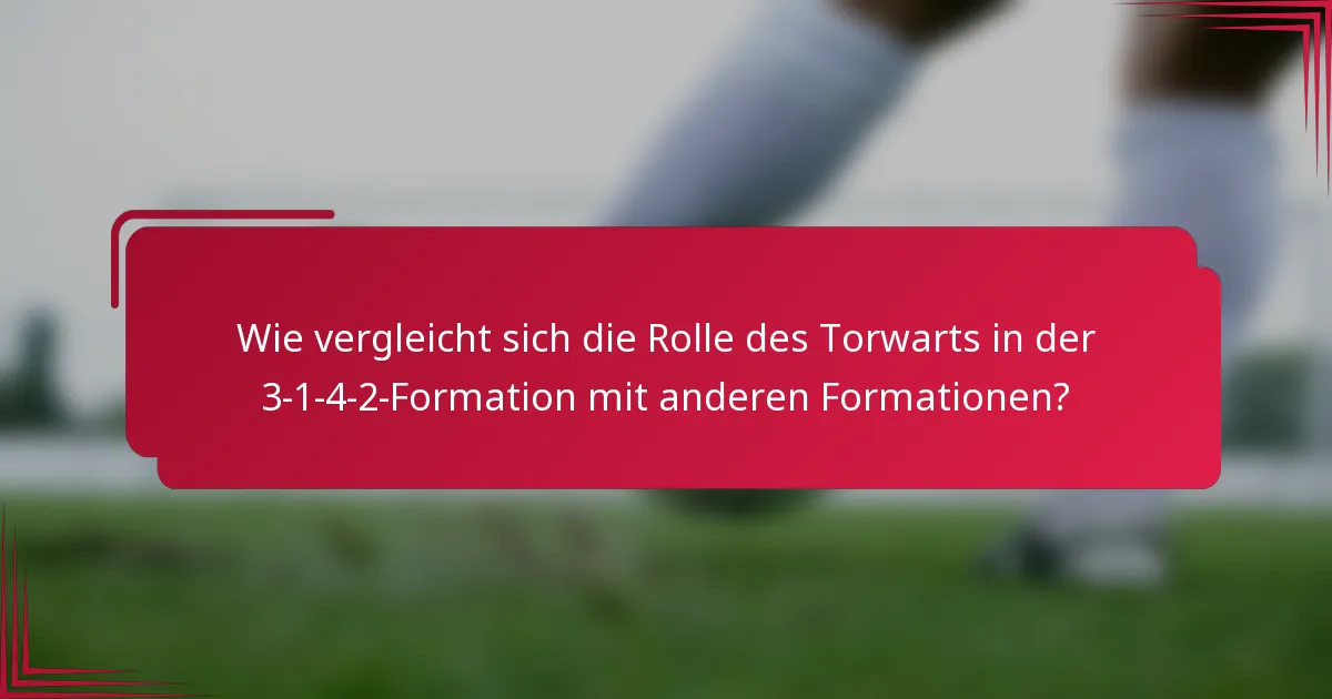 Wie vergleicht sich die Rolle des Torwarts in der 3-1-4-2-Formation mit anderen Formationen?